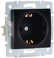 Розетка с заземлением без рамки Lezard Karina 1-м. черный бархат картинка